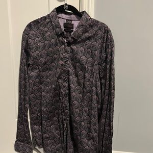 EightX slim fit paisley dress shirt